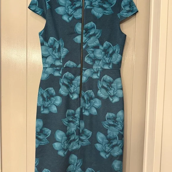 Betsey Johnson Blue Flower Cocktail Wedding Professional Workwear Dress 10 - Picture 3 of 12